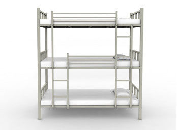 Meble szkolne Metalowe łóżko piętrowe Tribed Duże łóżko przestrzenne Rama sypialni Heavy Duty Adult 3-warstwowe metalowe łóżko