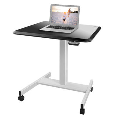 Czarne powlekane mobilne biurko do pracy, nowoczesne pionowe biurko komputerowe ze stali