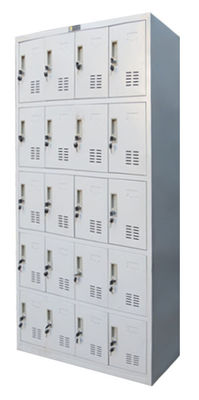 Dwudziestodrzwiowe metalowe szafki do biur, zamykane na klucz szafki metalowe