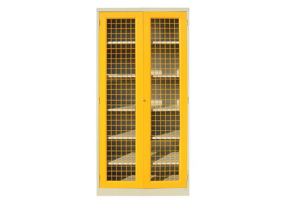 Łatwy montaż Stalowe składane szafki do przechowywania Siatki zawiasowe Drzwi Kolor żółty