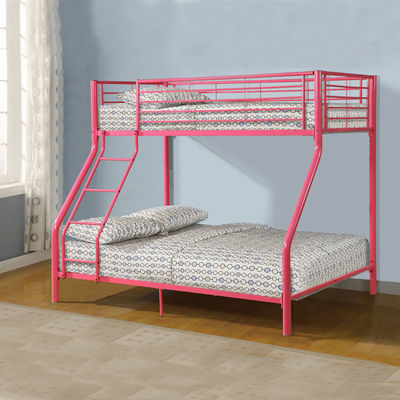 Dziecięce metalowe podwójne łóżko na poddaszu ze zjeżdżalnią