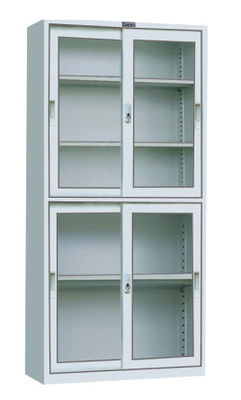 Szklane drzwi przesuwne Stalowa szafka na materiały piśmienne Konstrukcja z rozkładaną konstrukcją 2-poziomowa
