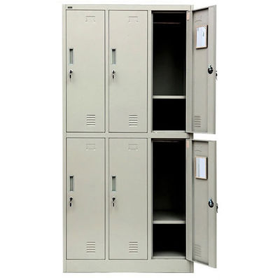 Metalowa szafka do przechowywania 6 drzwi D450mm Stalowe meble biurowe