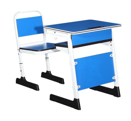 Metalowe dziecięce biurko i krzesło w kolorze Pantone z podwójnym stołem szkolnym