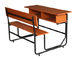 Podwójne biurko i ława w szkole podstawowej, regulowana ławka i biurko w klasie