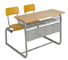 Wytrzymałe stalowe meble szkolne Metalowa rama w połączeniu podwójne biurko i krzesło dla studentów